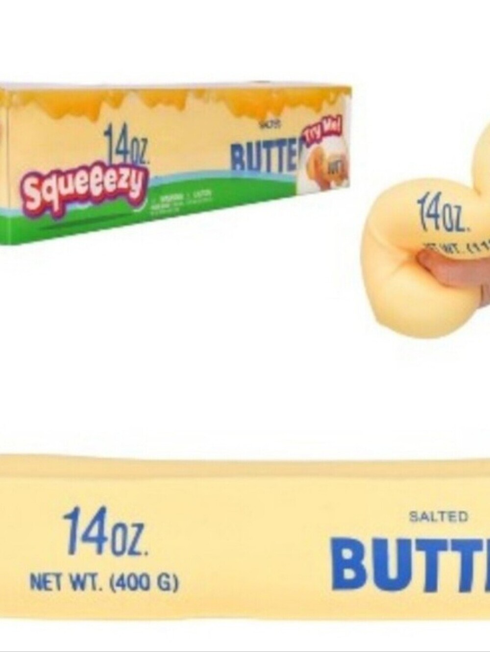 NEW Sunny Days Squeezy Butter Shape Fidget Toy-Stress Ball Type- Squishy-VIRAL